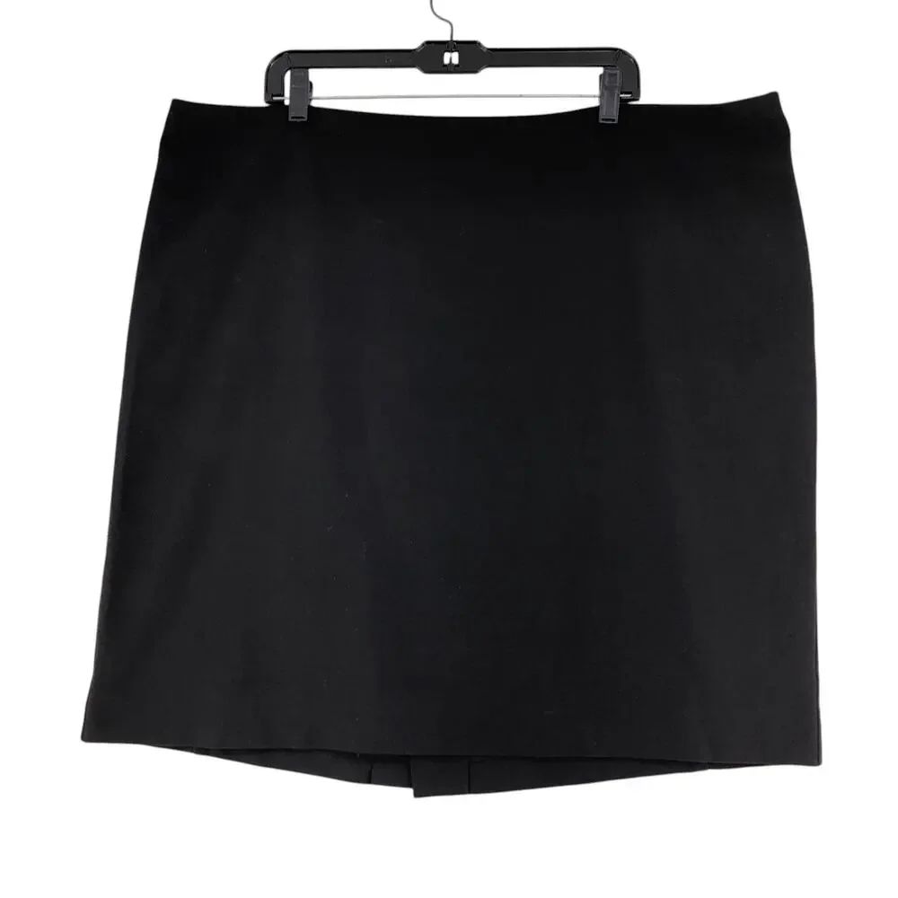 MM Lafleur Women Plus Size +3 US 24 Skirt Pencil Straight Stretch Side Zip Black